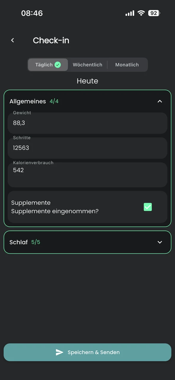 Täglicher Check-in
